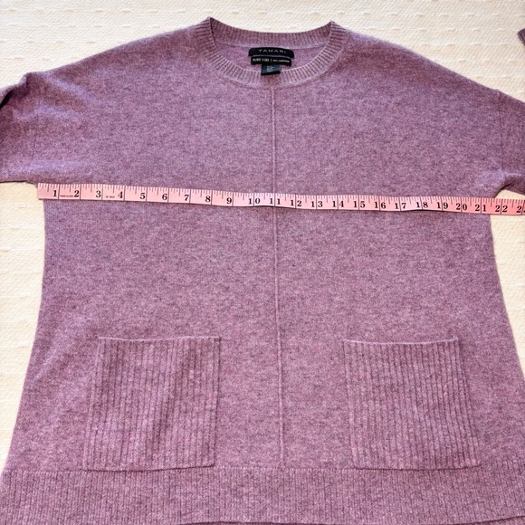 TAHARI Pure Luxe Cashmere Crew Neck Sweater Mauve Purple Size M - Picture 6 of 12